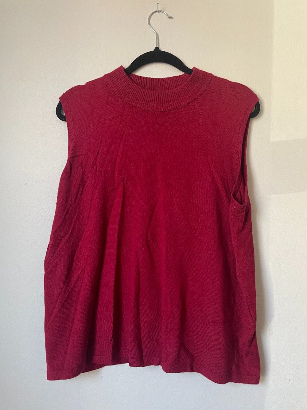 Vintage Red Sweater Mockneck Tank/Vest